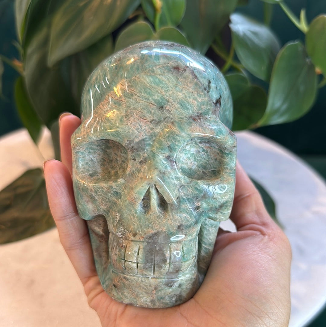 Amazonite Skull